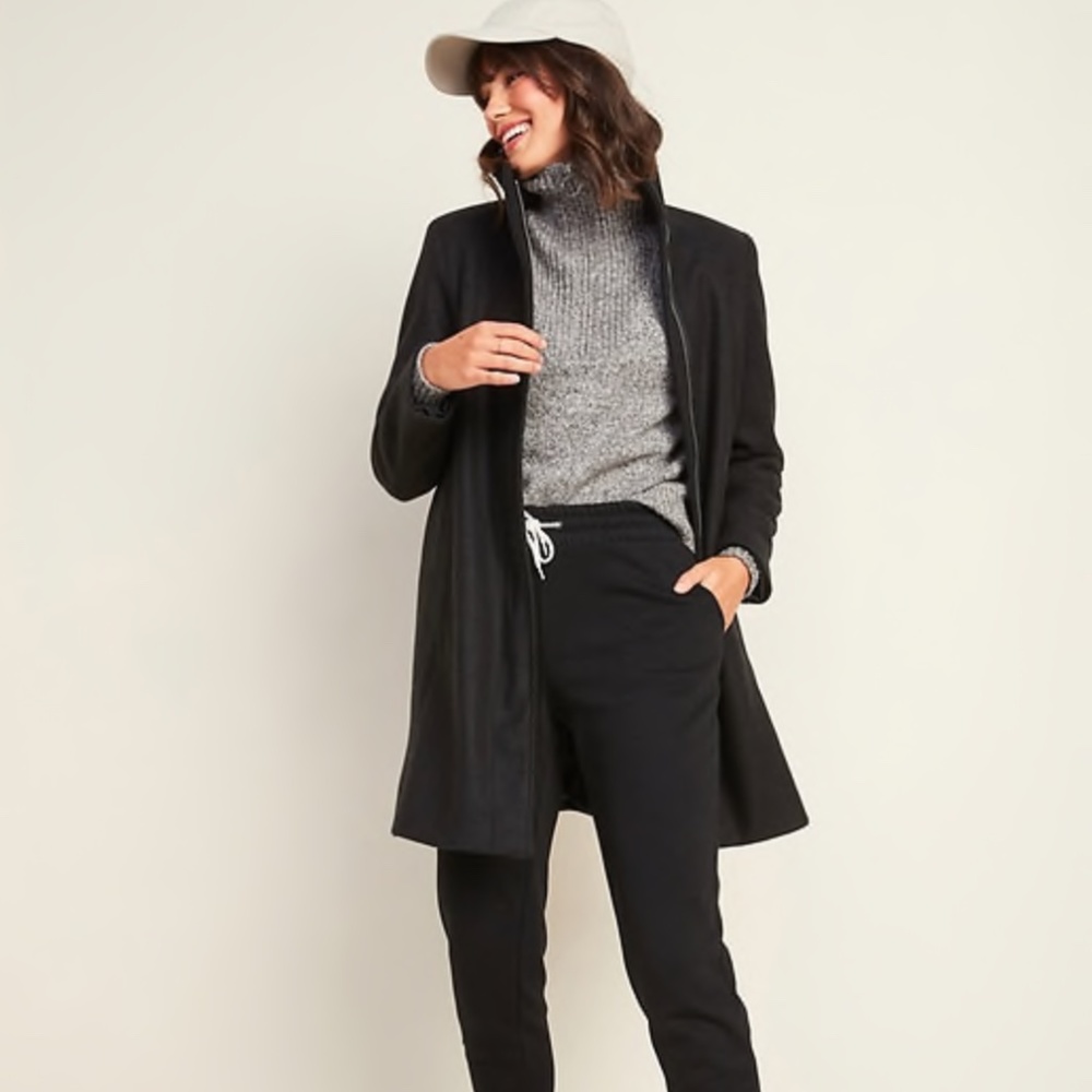 Old Navy | Relaxed Soft-Brushed Funnel-Neck Coat